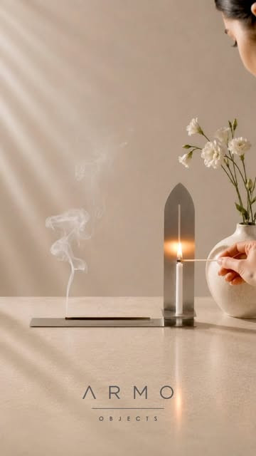 جا شمعی و جا عودی استیل مینیمال ARMO-02