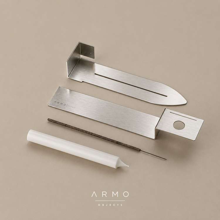 جا شمعی و جا عودی استیل مینیمال ARMO-02B