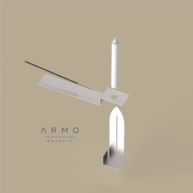 جا شمعی و جا عودی استیل مینیمال ARMO-02B