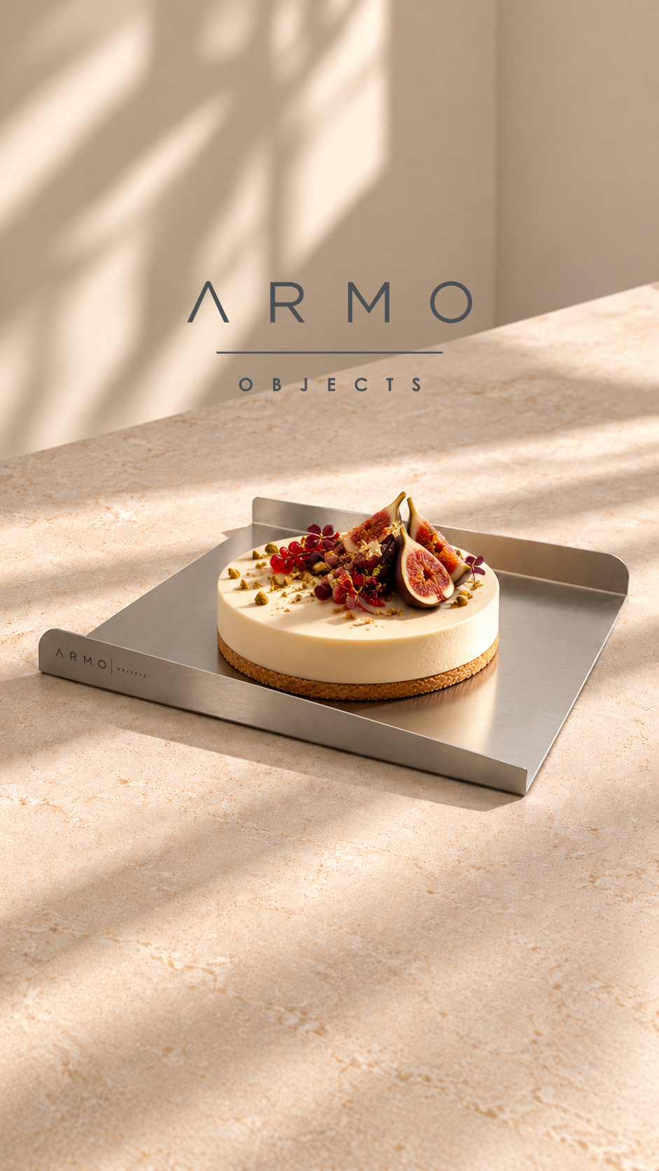 سینی زیر کیک استیل ARMO-01C | ARMO Objects