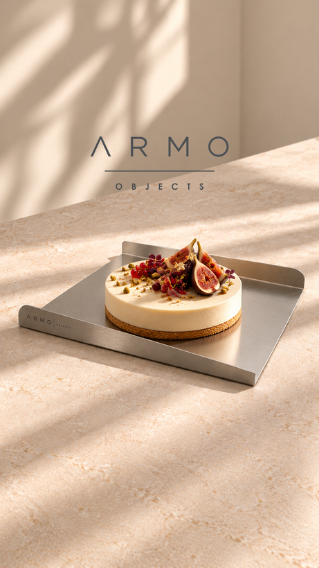 سینی زیر کیک استیل ARMO-01C | ARMO Objects